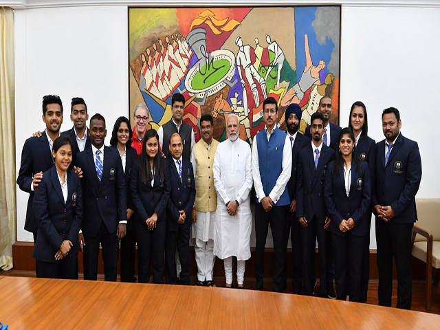 CWG 2018 में पदक जीतने वाले टेबल टेनिस खिलाड़ियों से मिले प्रधानमंत्री मोदी
