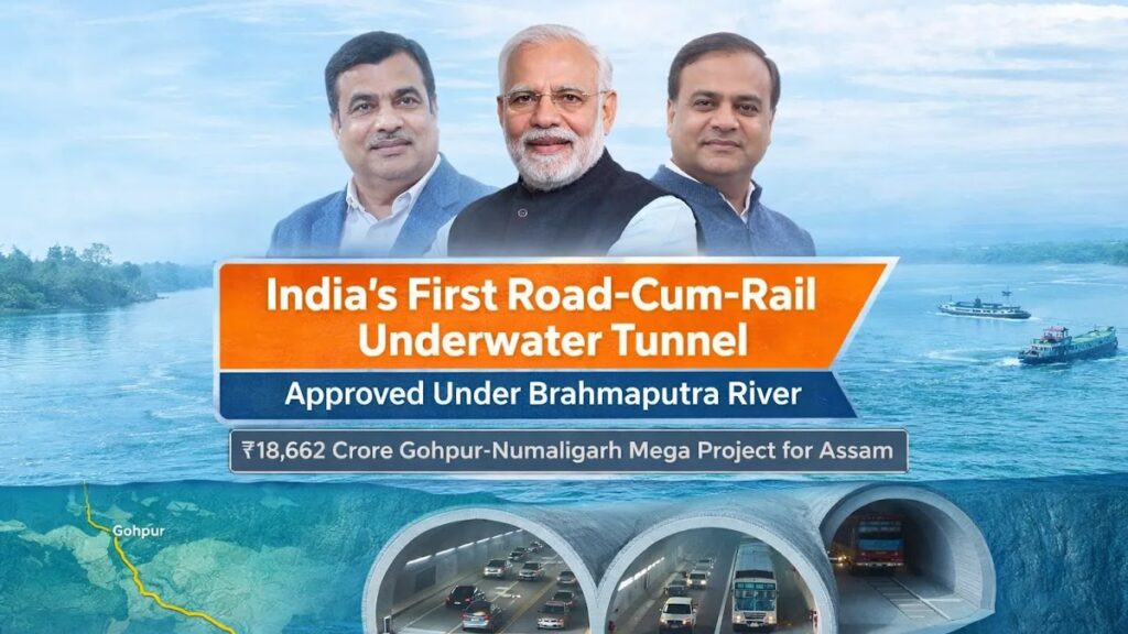 India’s First Road-Cum-Rail Underwater Tunnel Approved Under the Brahmaputra River