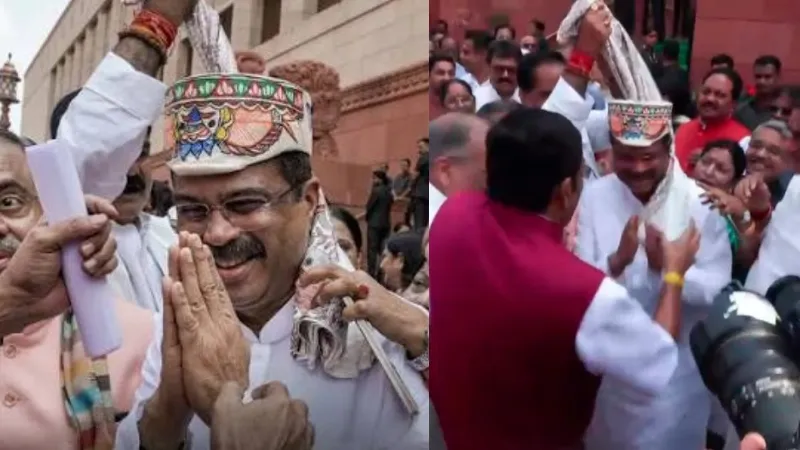 धर्मेंद्र प्रधान के संसद पहुंचते ही NDA सांसदों ने किया जोरदार स्वागत, पाग  पहनाकर सदन तक लेकर गए – Dastavej – Uttarakhand Local News Portal